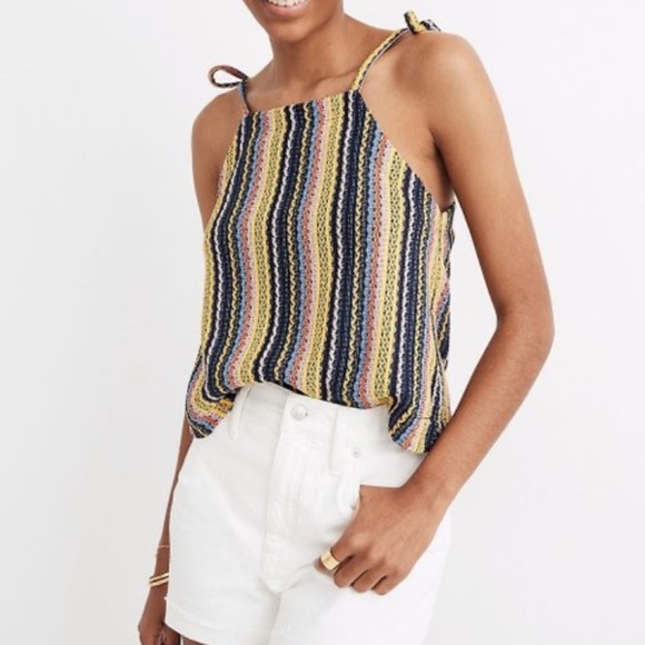 Madewell Tops - NWT Madewell Crochet Stripe Tie-Strap Tank, XXS